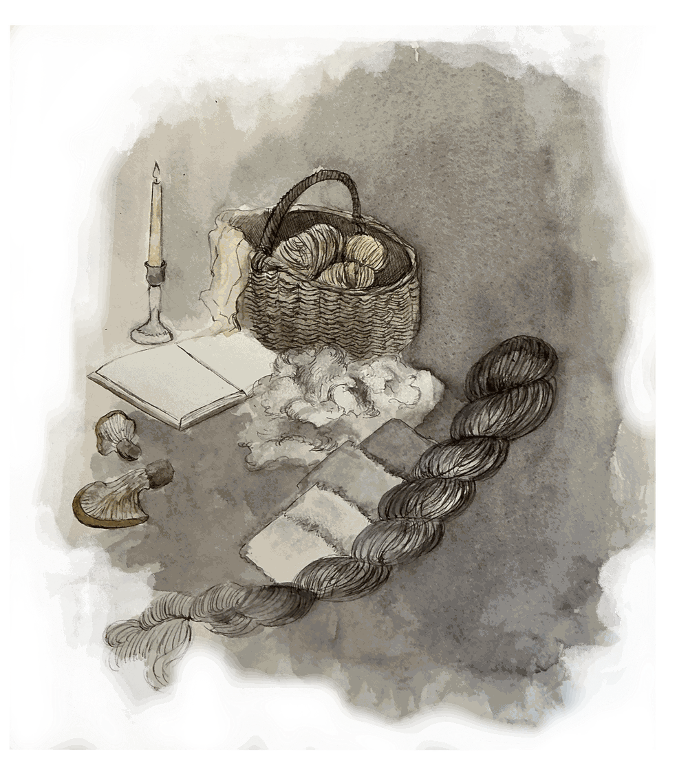 Illustration Färben mit Pilzen
