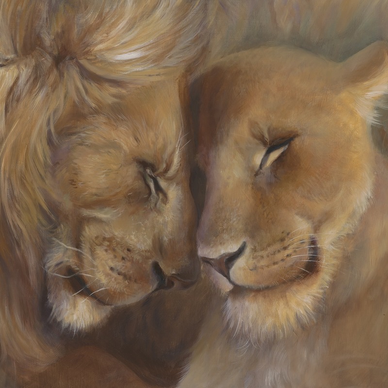 Ancient Bond, individuelles Löwenbild für ein Paar